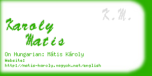 karoly matis business card