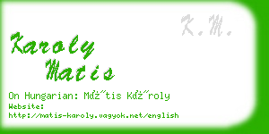 karoly matis business card